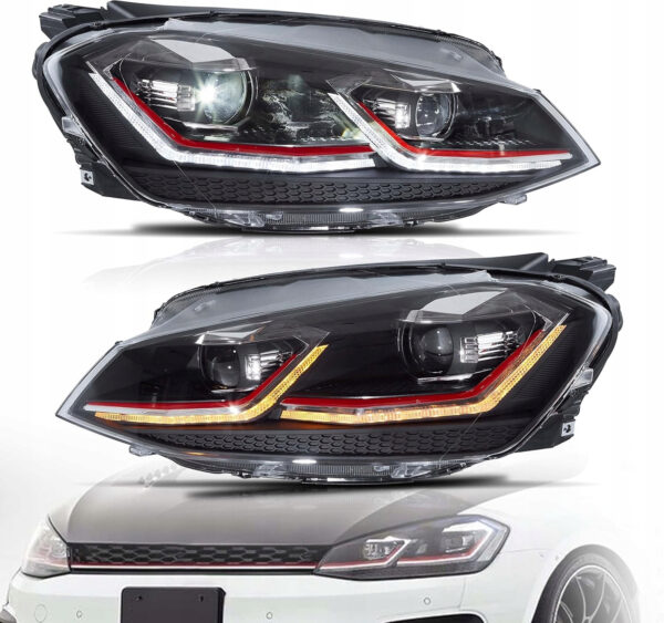 VLAND Pełne LED Reflektory do VW MK7/Golf 7 (2012–2017)