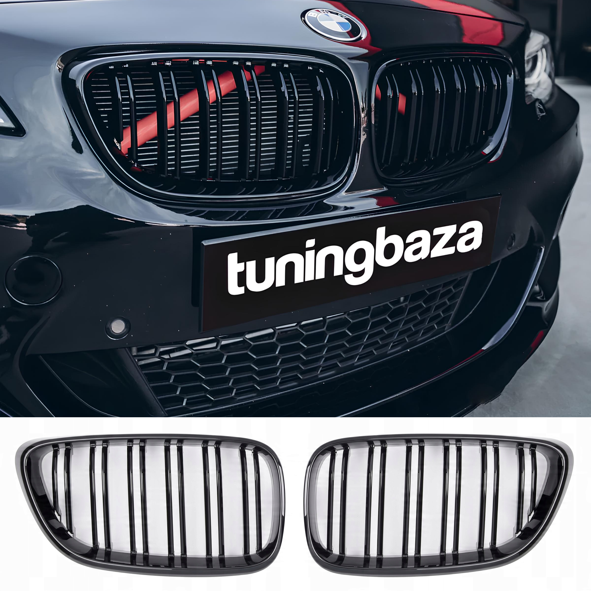 Atrapa Nerki Grill BMW 2 F22 F23 M-Styl Czarny Połysk - obrazek 1