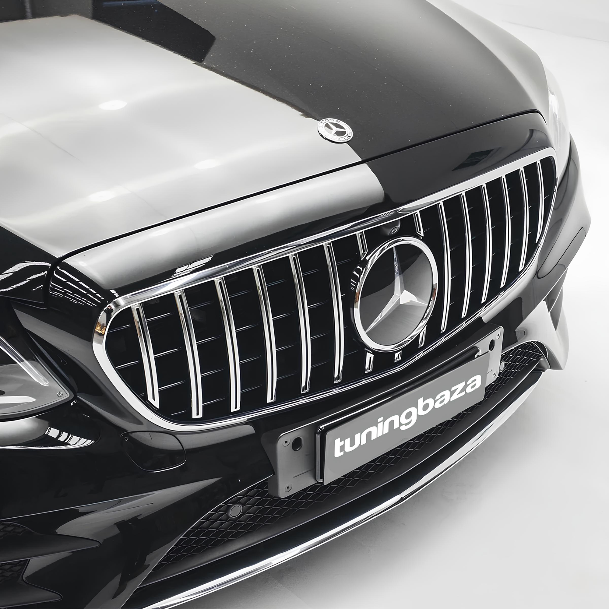Grill Atrapa Mercedes E-Klasy W213 GT Style Czarny + Chrom 16-23 Z Kamerą - obrazek 5