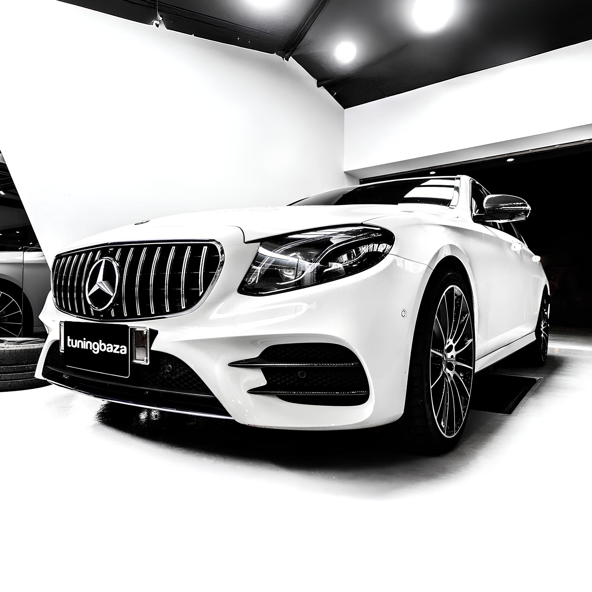 Grill Atrapa Mercedes E-Klasy W213 GT Style Czarny + Chrom 16-23 Z Kamerą - obrazek 6