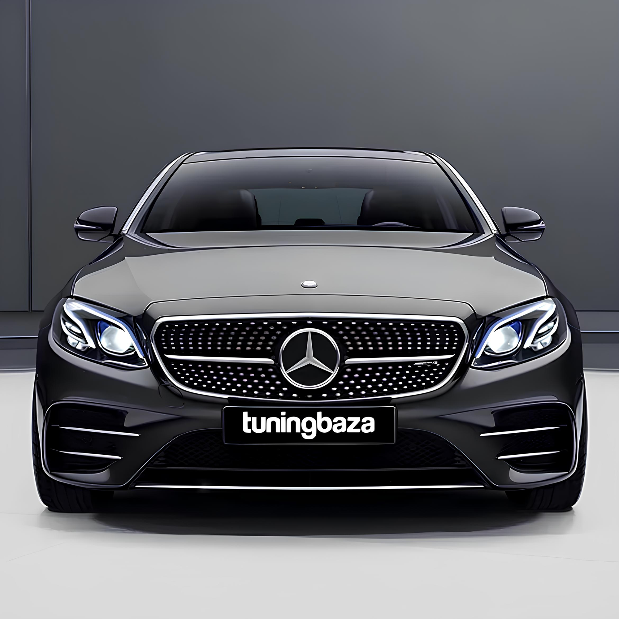 Grill Atrapa Mercedes E-Klasa W213 Diamond Style Czarny + Chrom Bez Kamery - obrazek 4