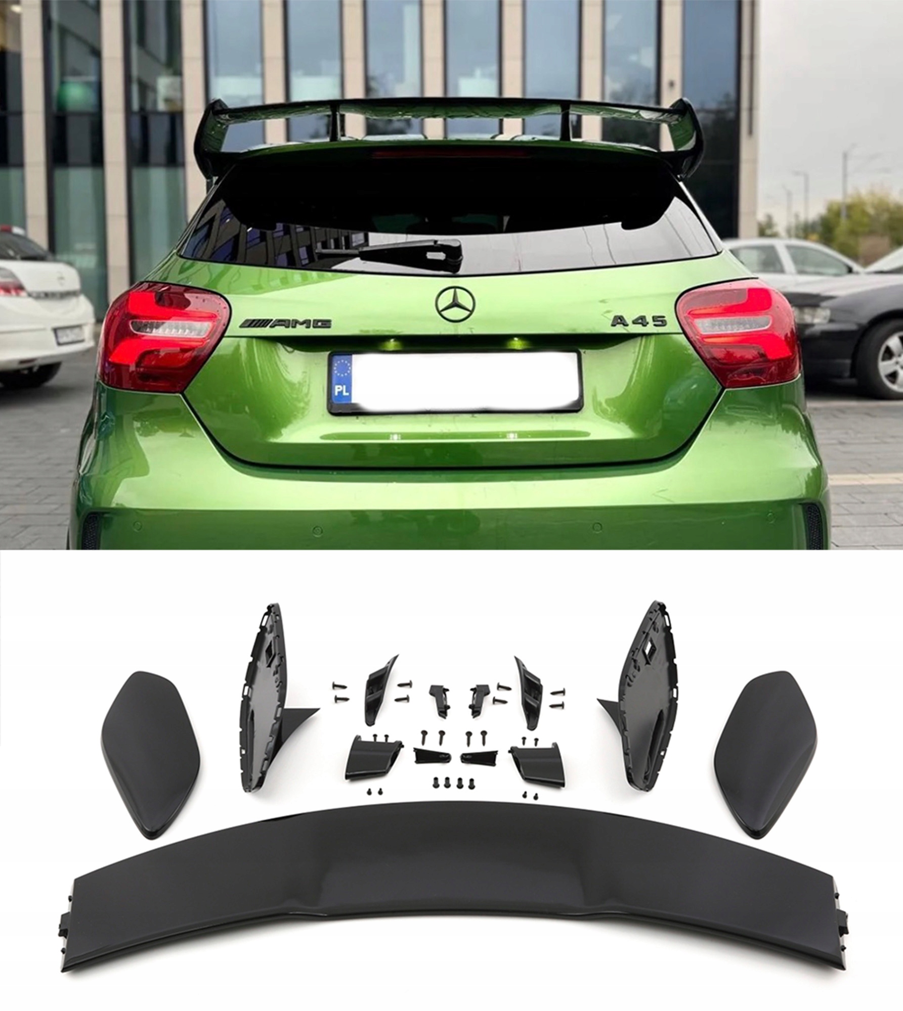 Spoiler Lotka Dachowy Mercedes W176 A45 AMG – Czarny Połysk - obrazek 1
