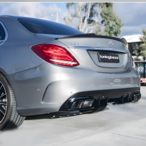 Dyfuzor Tylny Mercedes W205 S205 w Stylu C63 AMG Końcówki (Czarny) 2014-2020 - obrazek 4
