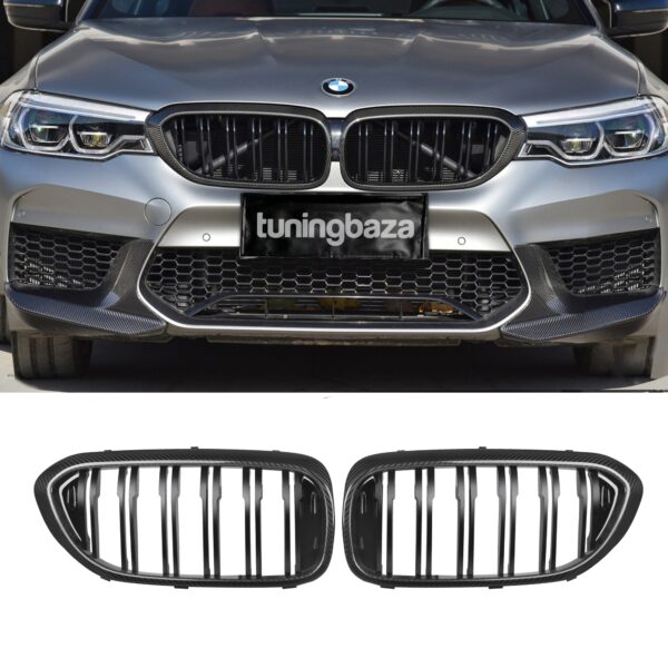 Karbonowa Atrapa Nerki Grill BMW 5 Series G30 / G31 Pre-LCI Dual Slats M5 Style - obrazek 1