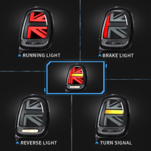 Lampy Tylne Tył Mini Cooper F55 F56 F57 (2014-2019) LED Czerwone Czarna Ramka - obrazek 2