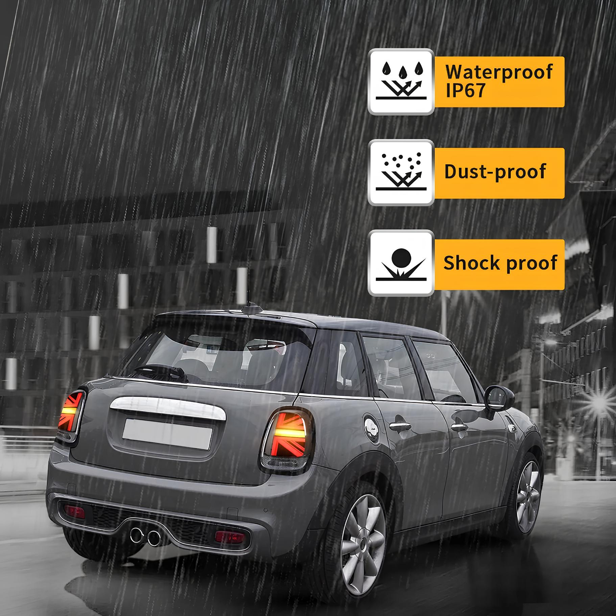Lampy Tylne Tył Mini Cooper F55 F56 F57 (2014-2019) LED Czerwone Czarna Ramka - obrazek 7