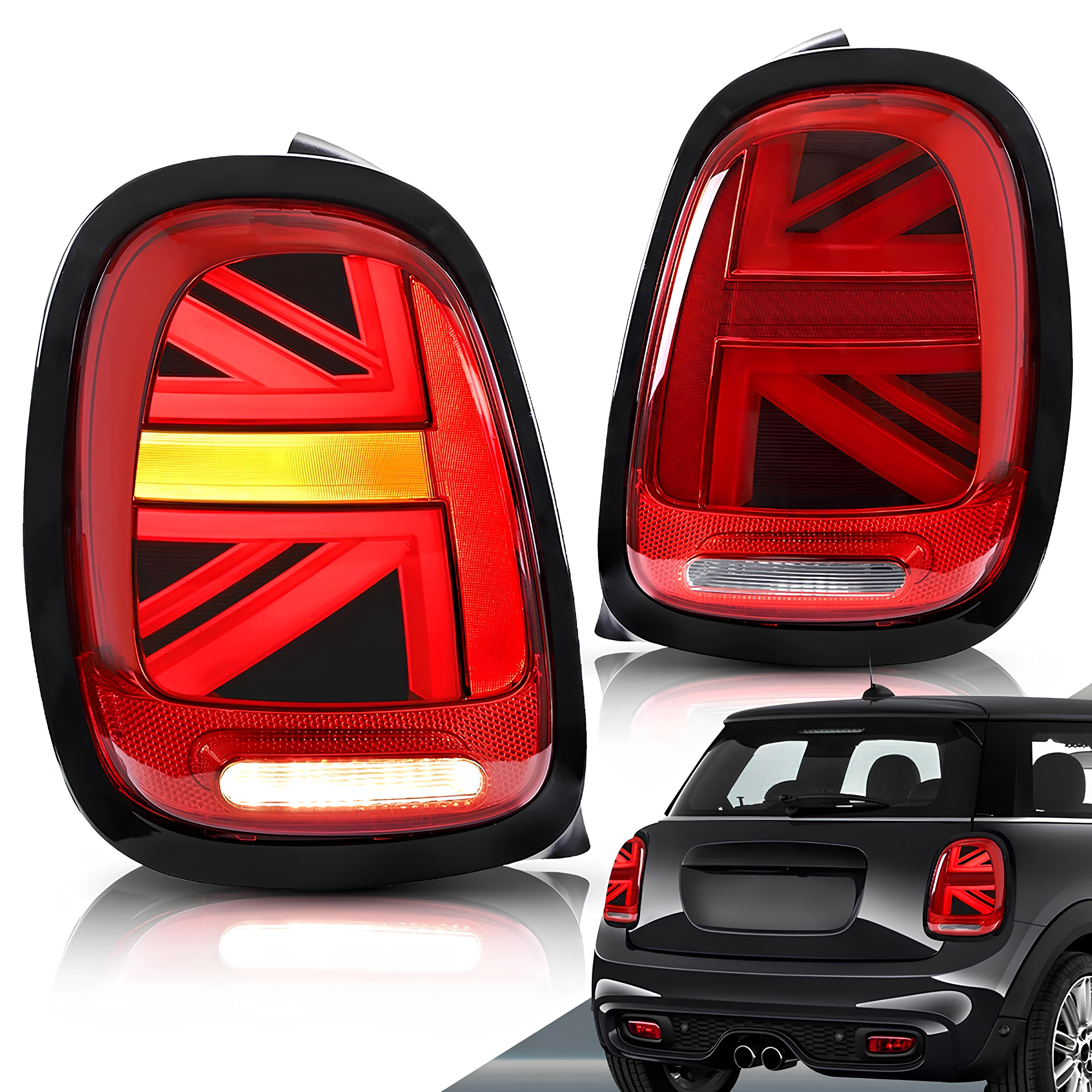 Lampy Tylne Tył Mini Cooper F55 F56 F57 (2014-2019) LED Czerwone Czarna Ramka - obrazek 1
