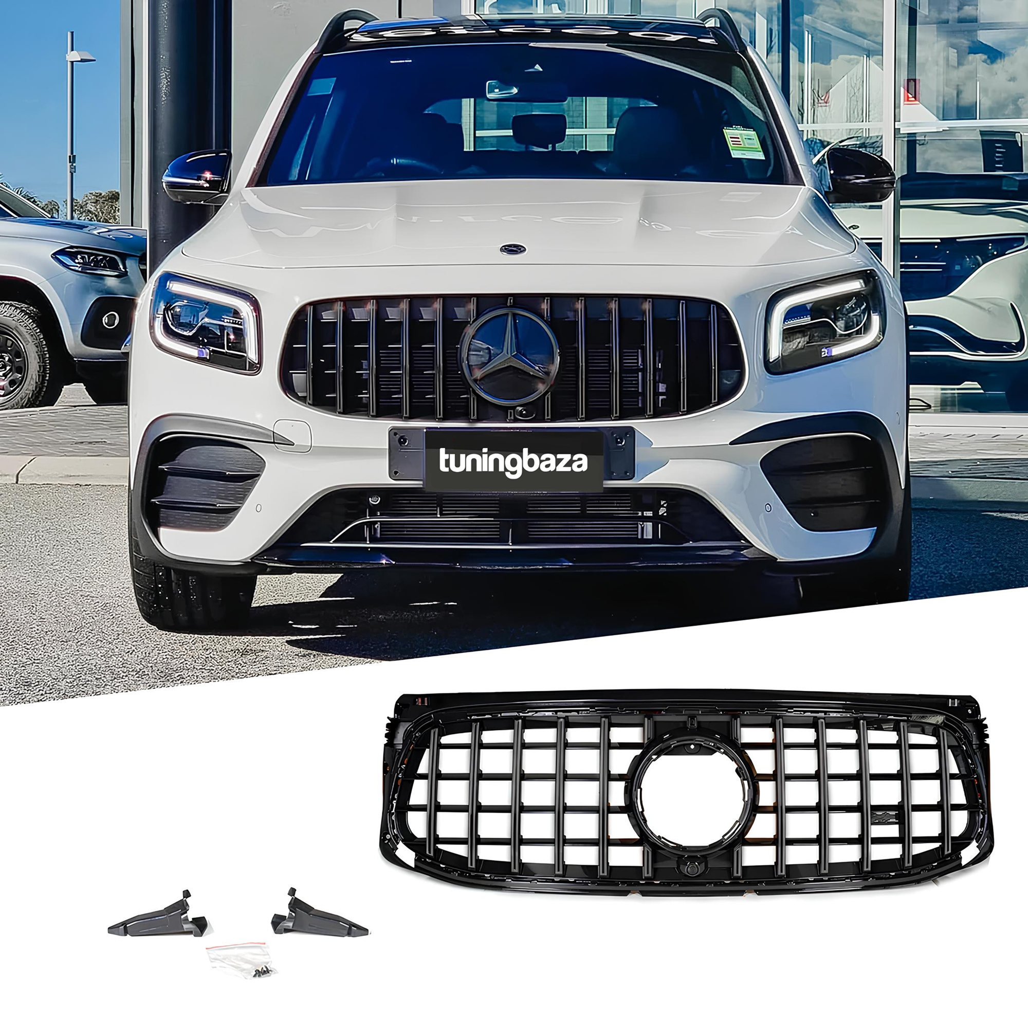 Atrapa Grill Mercedes GLB X247 / W247 Panamericana AMG GT Czarny Polysk (2019-2023) - obrazek 1
