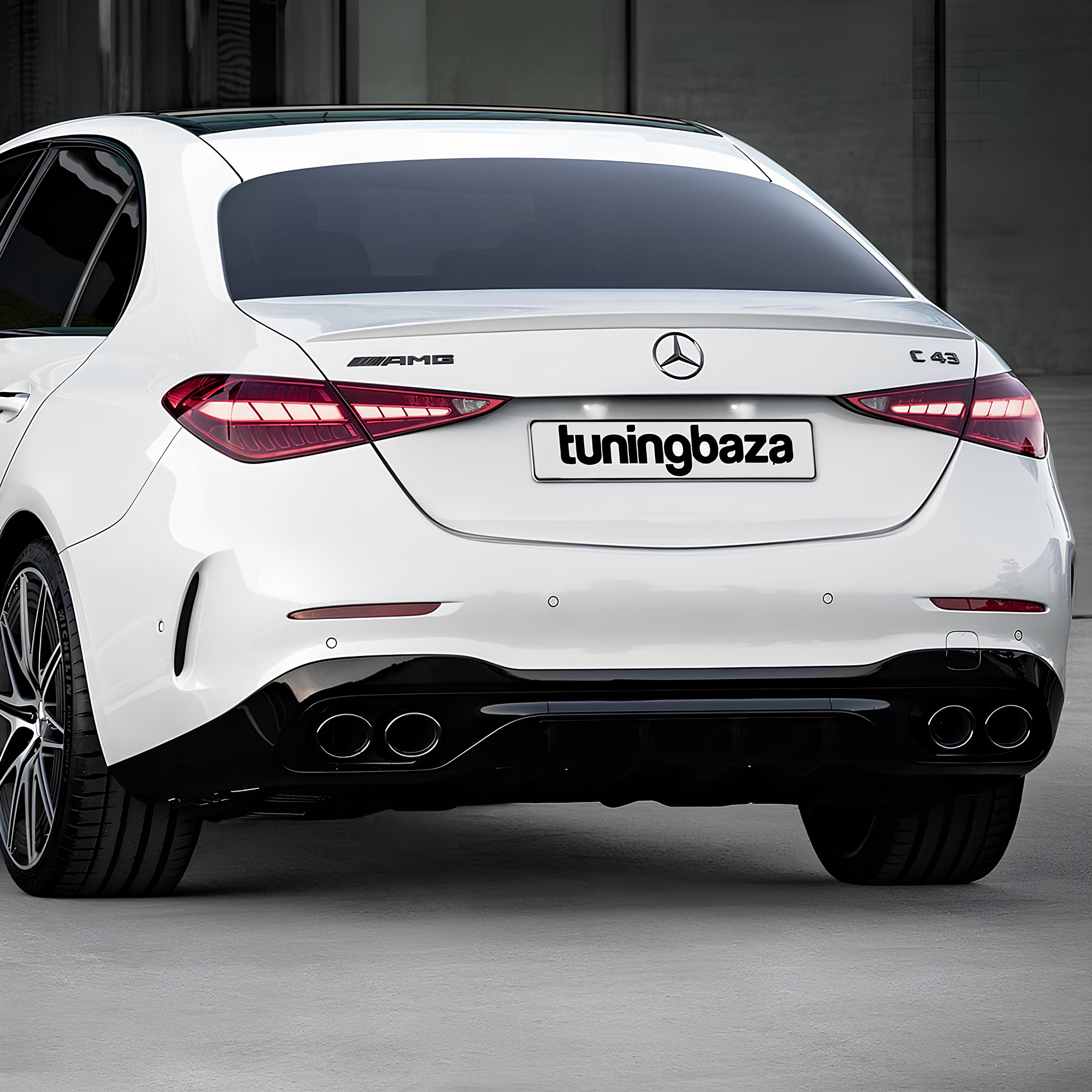 Końcówki Wydechu Mercedes-Benz C43 AMG / W206 / S206 Czarny Połysk (2021+) - obrazek 3