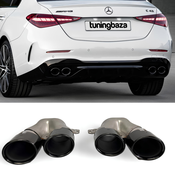 Końcówki Wydechu Mercedes-Benz C43 AMG / W206 / S206 Czarny Połysk (2021+) - obrazek 1