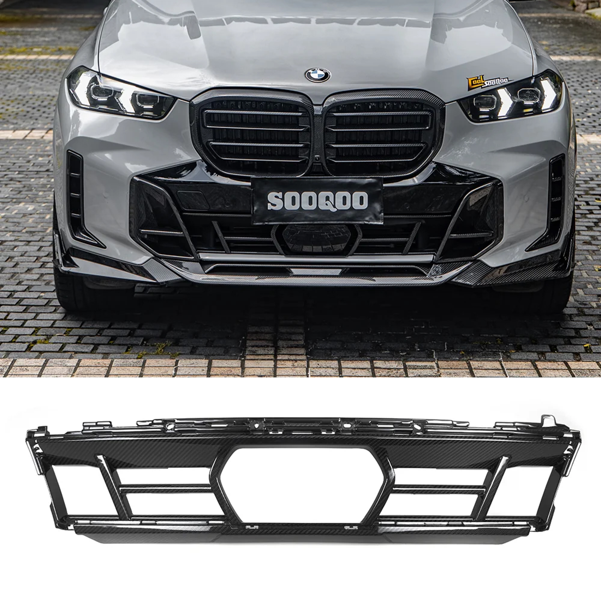 Karbonowa Dolna Atrapa Przedniego Zderzaka do BMW X5 G05 (2023-ON) SOOQOO-Style - obrazek 1