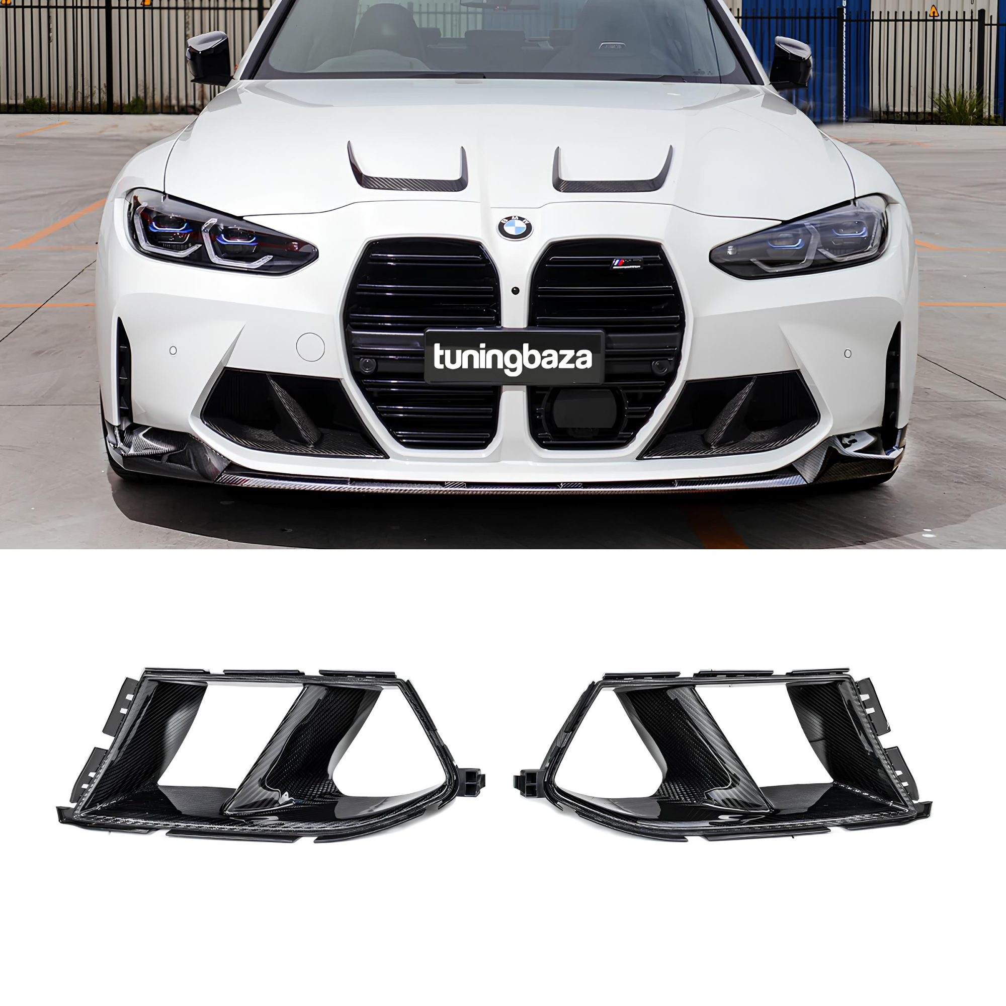 Karbonowe Wloty Powietrza Przedniego Zderzaka do BMW G82 G83 M4 / G80 G81 M3 - obrazek 1
