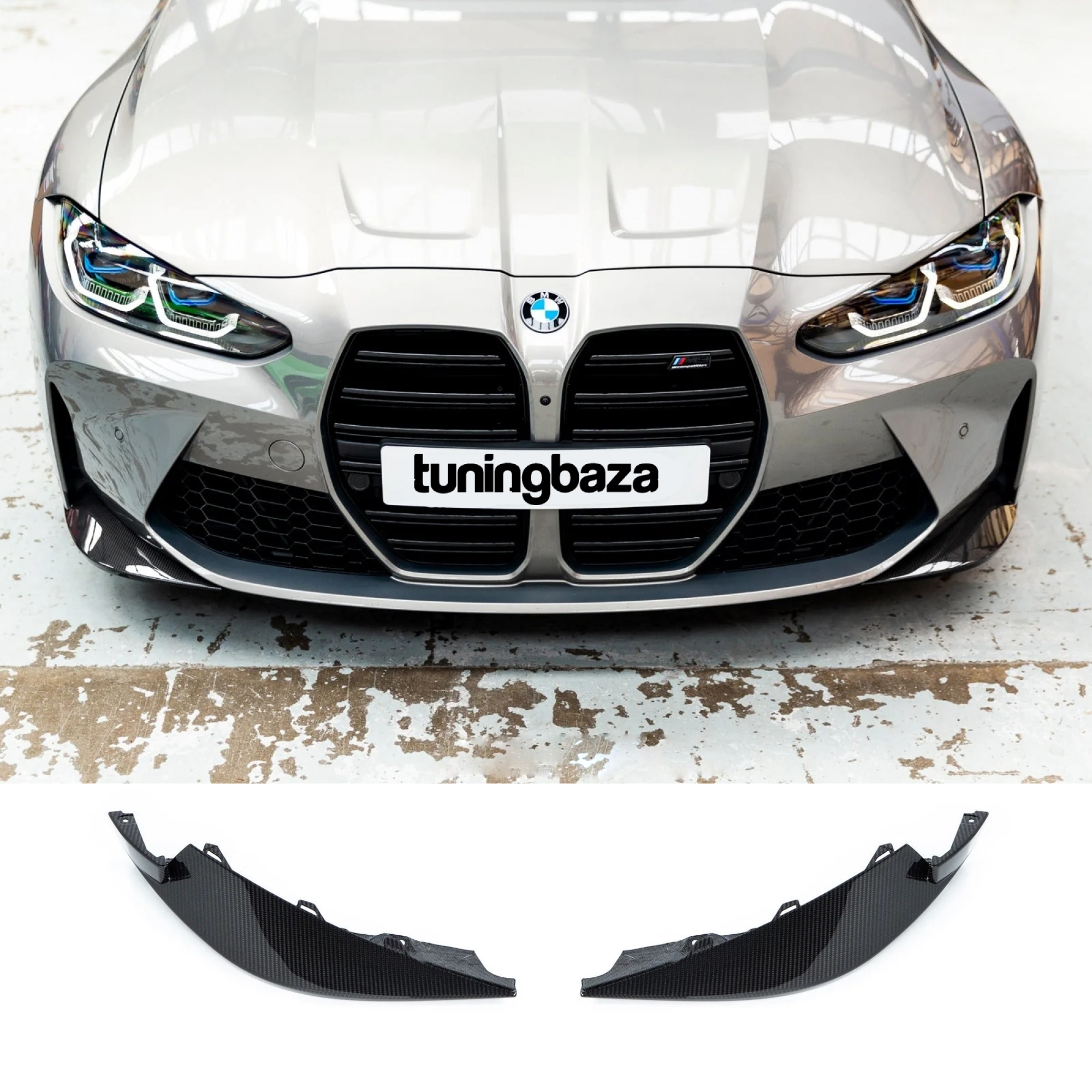 Karbonowe Splittery Przedniego Zderzaka BMW M3 G80 G81 / M4 G82 G83 OEM Style - obrazek 1