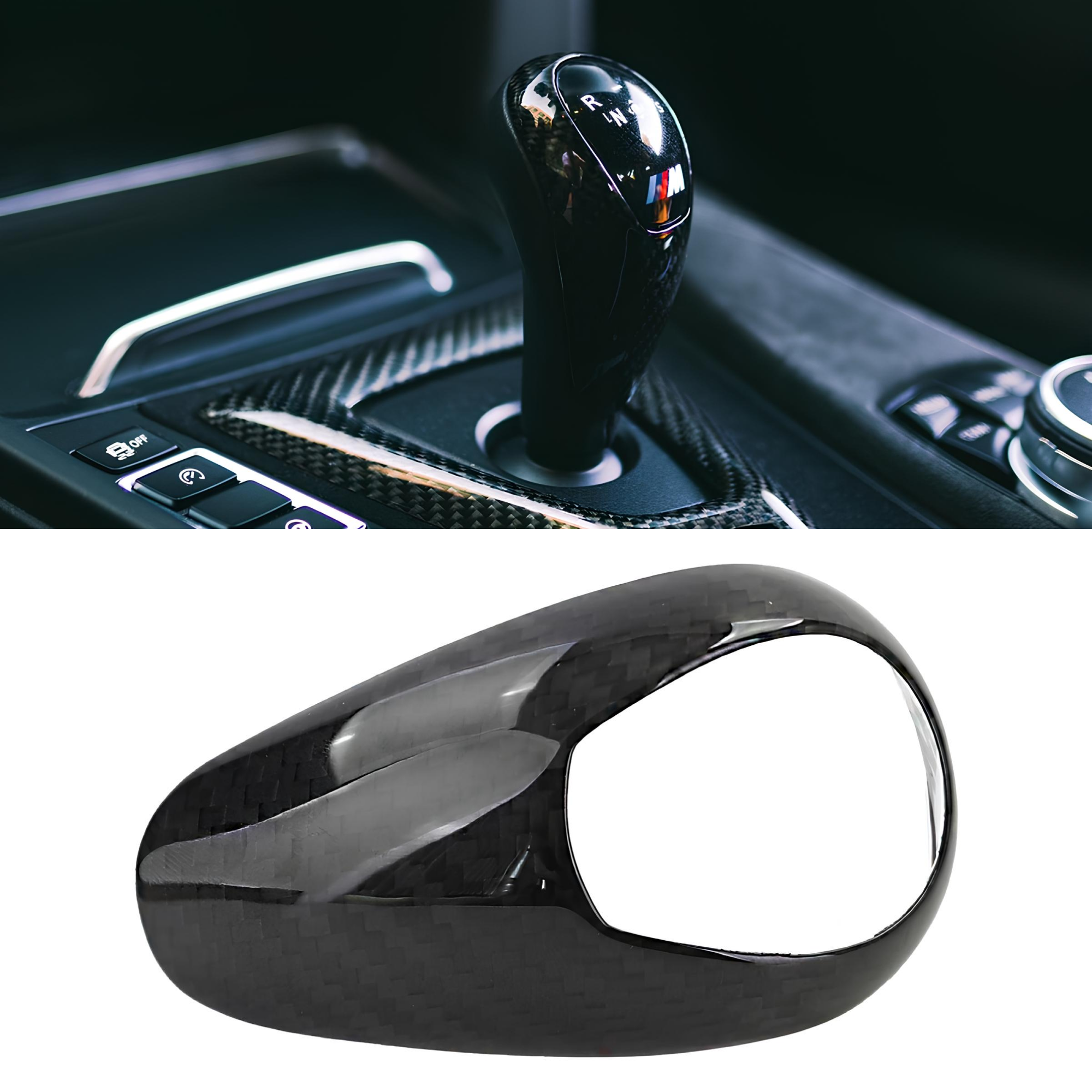 Karbonowa Osłona Gałki Zmiany Biegów M Performance 5 Series BMW M5 F10 / M6 (F06 F12 F13) / M2 F87 LCI - obrazek 1