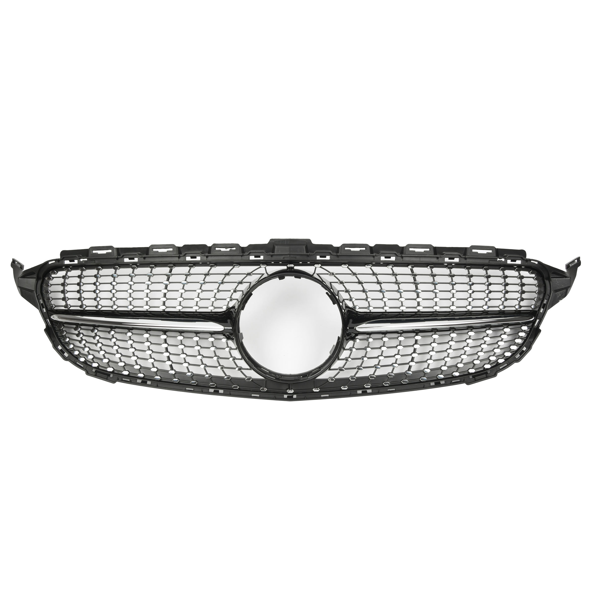 Grill Atrapa Mercedes C W205/C205 Diamond Style Czarny Bez Kamery 2014-2018 - obrazek 1