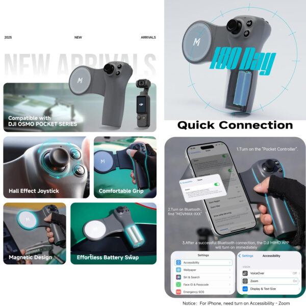 MOVMAX Pilot do DJI Osmo Pocket 4/3/2/1 z Etui Ochronnym Uchwyt MagSafe - obrazek 5