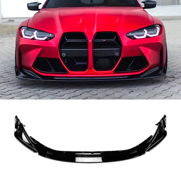 Dokładka Spoiler Splitter Przód BMW G80 / G81 / G82 / G83 V2 Style Czarny Połysk (2020–2026) - obrazek 1