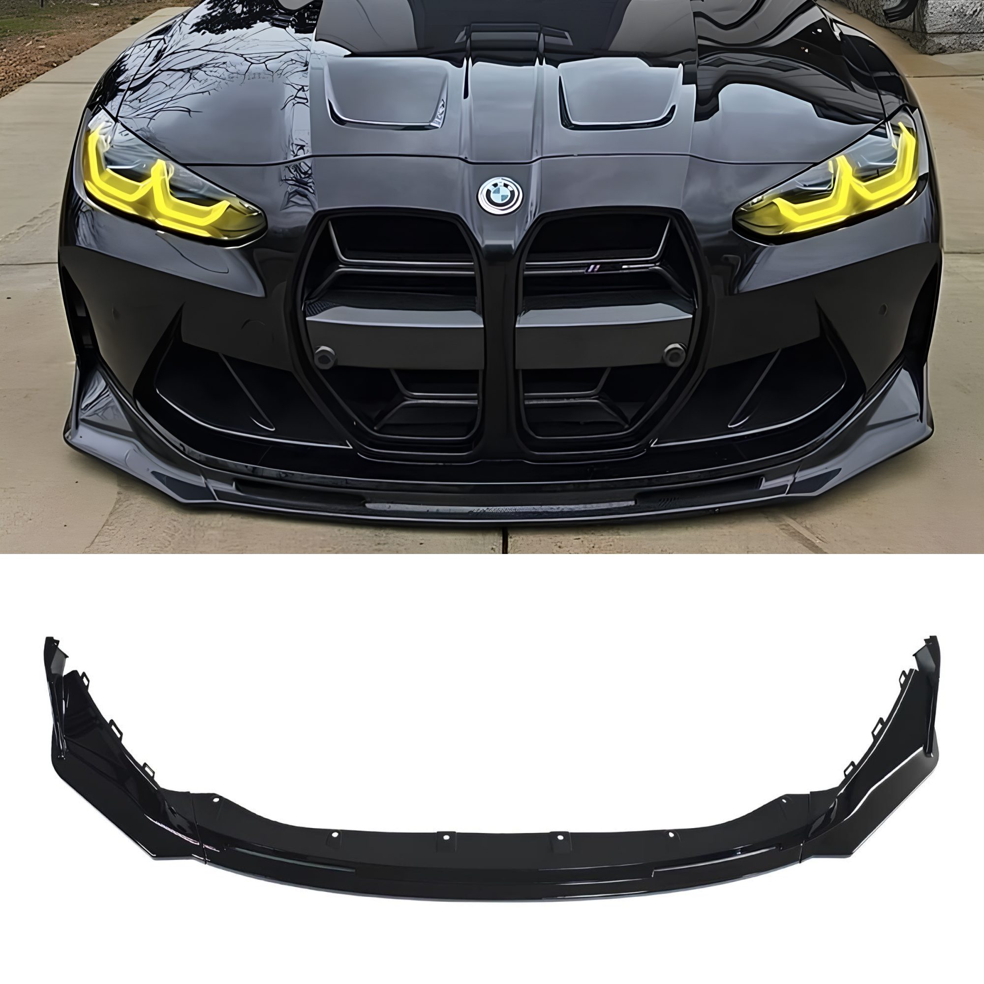Dokładka Spoiler Splitter Przód BMW G80 / G81 / G82 / G83 VS Style Czarny Połysk (2020–2026) - obrazek 1