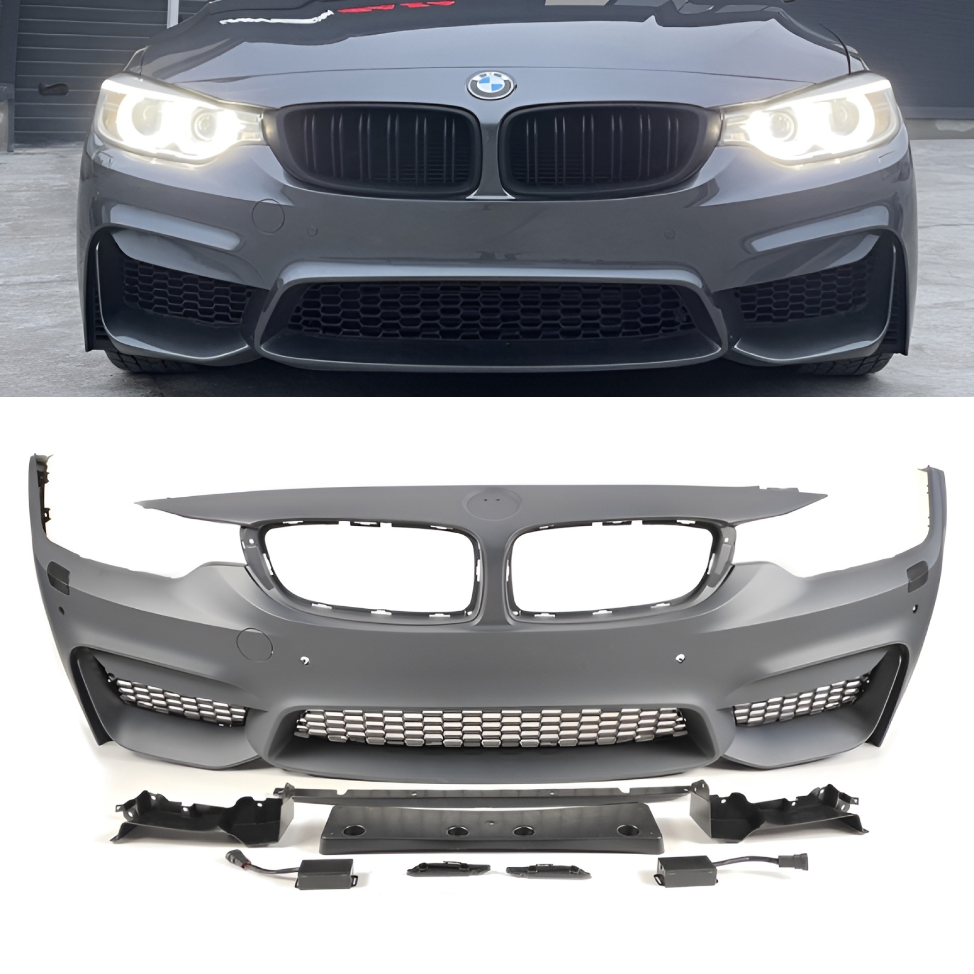 Zderzak Przedni BMW F32 / F33 / F36 M4 Style PDC + SRA + Halogeny - obrazek 1
