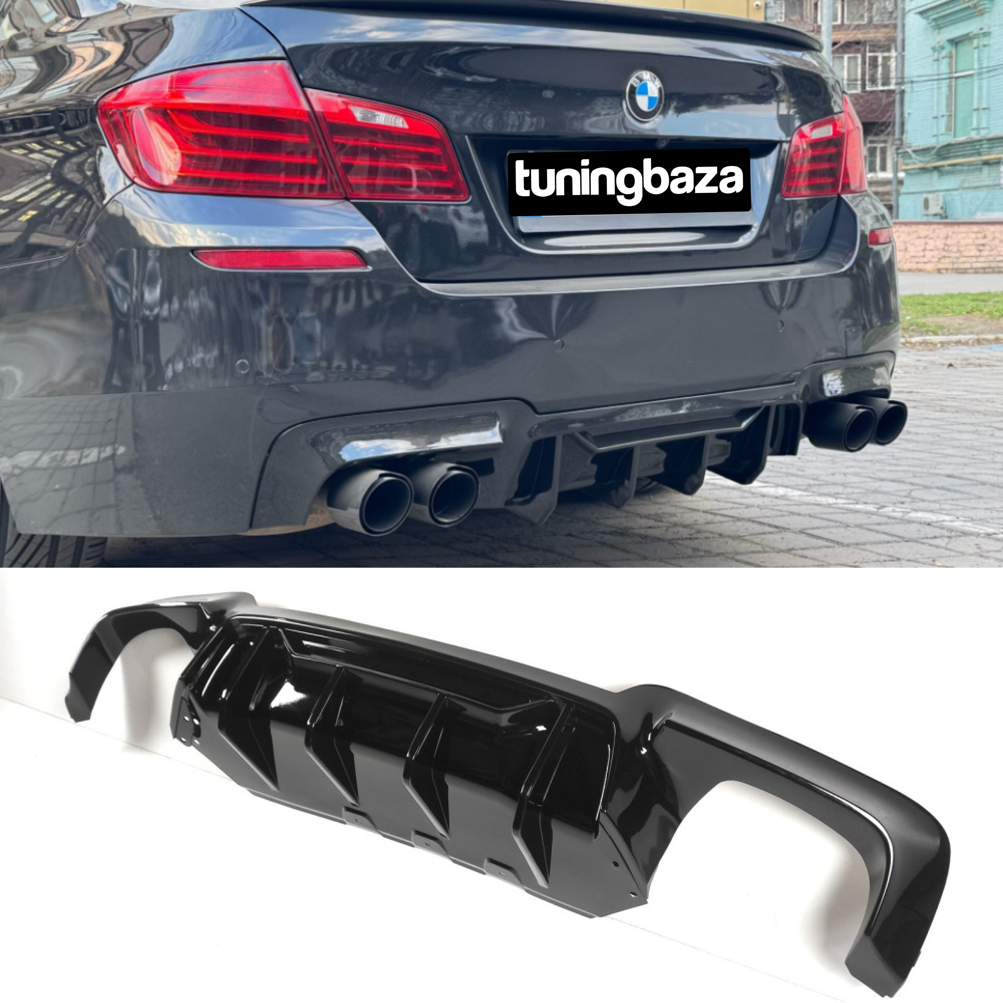 Dyfuzor Tylny BMW F10 / F11 Competition Styl Czarny Połysk (2010–2017) 00-00 - obrazek 2