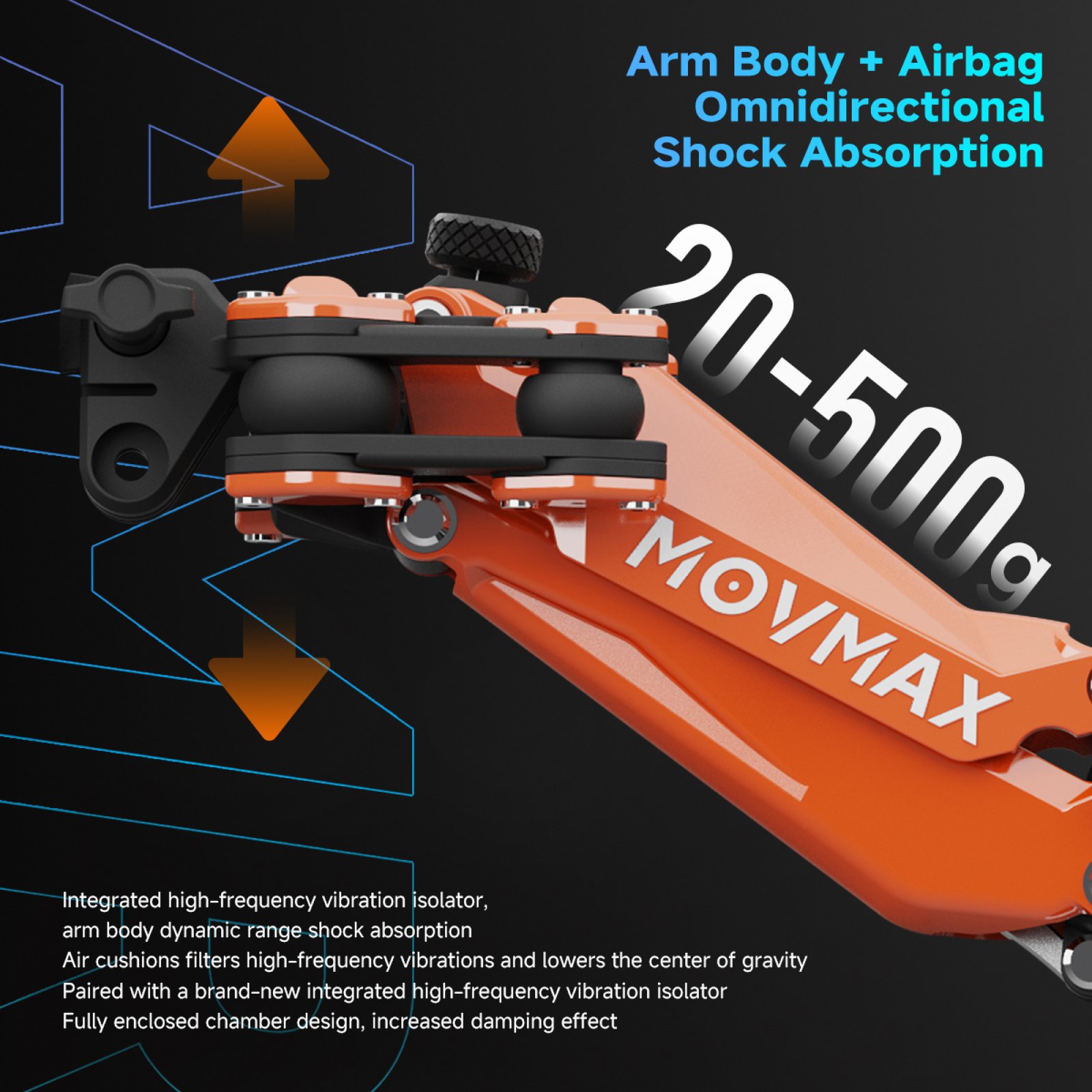 MOVMAX NANO ORANGE – stabilizator do kamer sportowych i DJI Osmo / Insta360 - obrazek 14