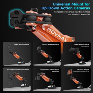MOVMAX NANO ORANGE – stabilizator do kamer sportowych i DJI Osmo / Insta360 - obrazek 15