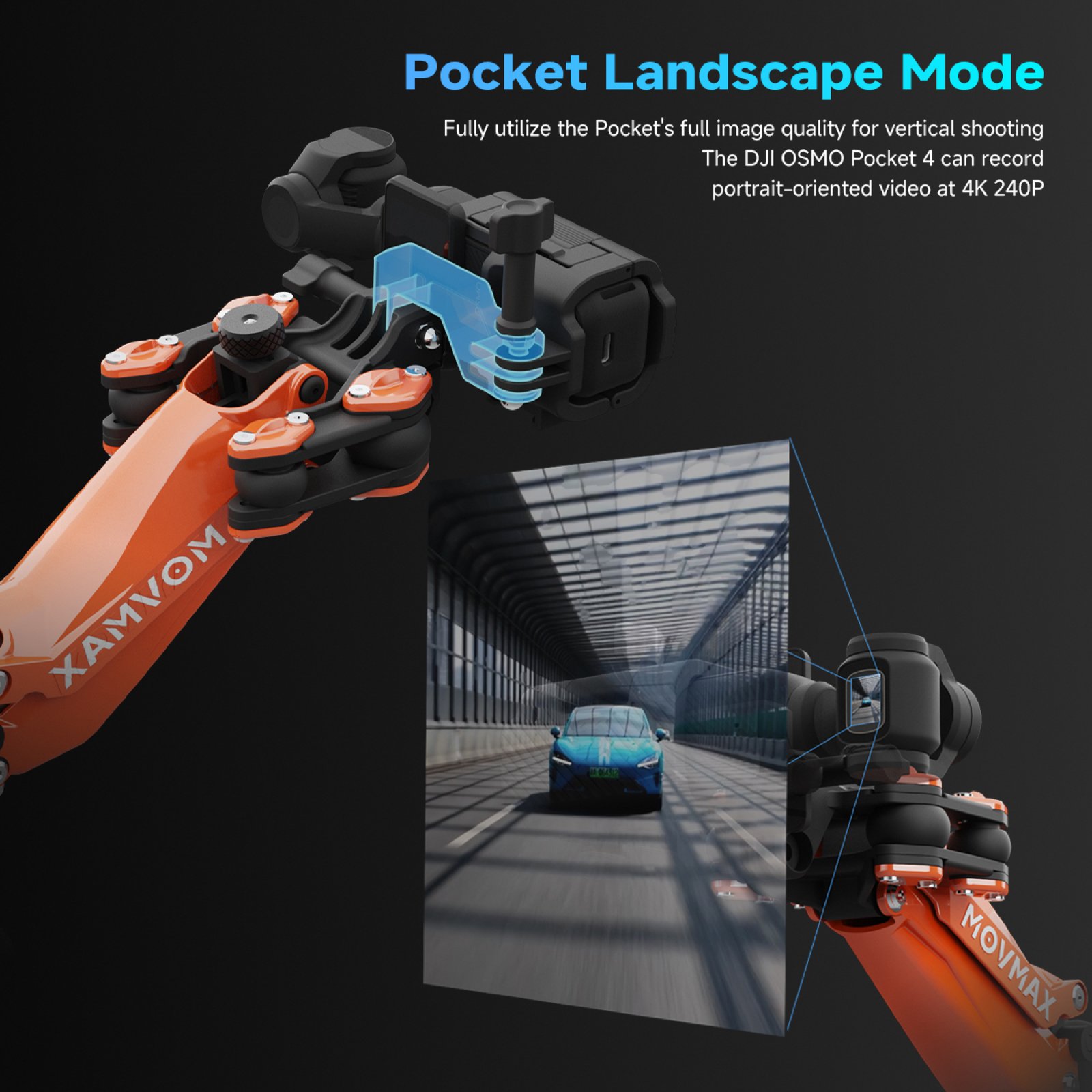 MOVMAX NANO ORANGE – stabilizator do kamer sportowych i DJI Osmo / Insta360 - obrazek 8