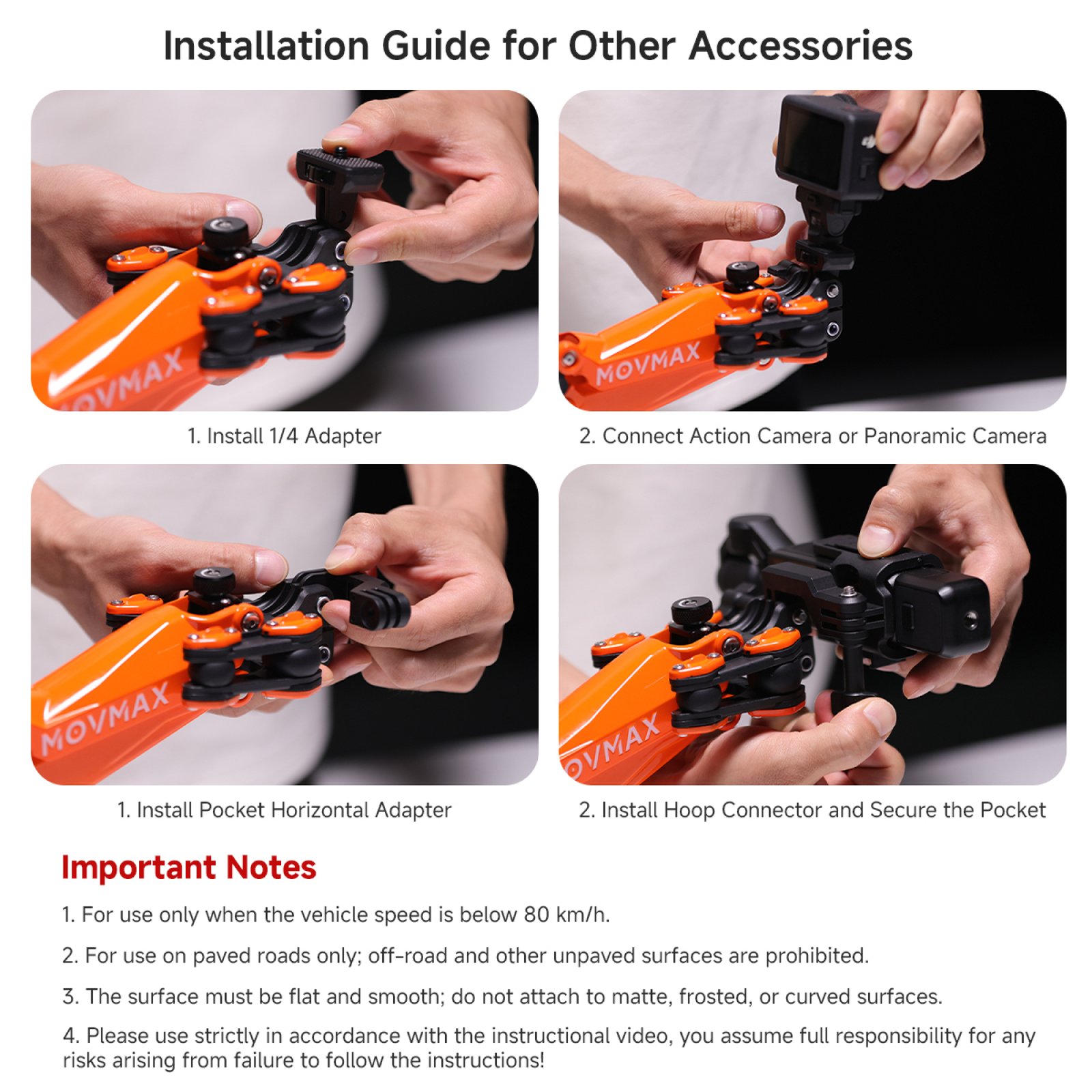 MOVMAX NANO ORANGE – stabilizator do kamer sportowych i DJI Osmo / Insta360 - obrazek 13