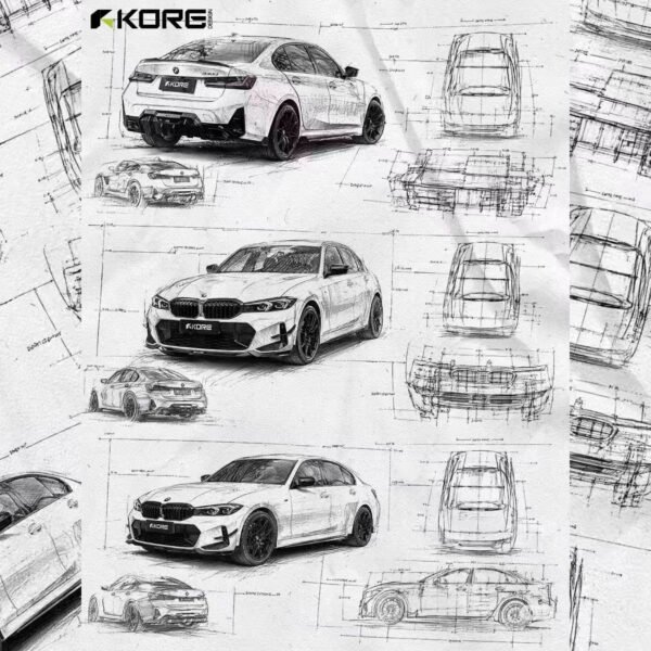 DOKŁADKI LISTWY POD PROGI BMW G22 G23 M-Paket Czarny Szafir KORE - obrazek 13