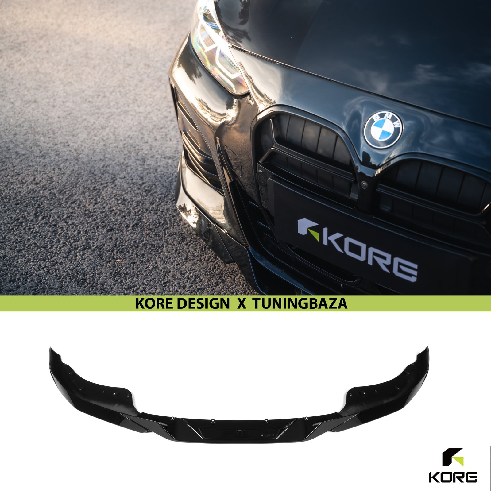 SPLITTER LISTWA PRZEDNIA BMW Seria 3 G22 G23 M Performance | 3 CZ. | ABS | Czarny Szafir | KORE - obrazek 4