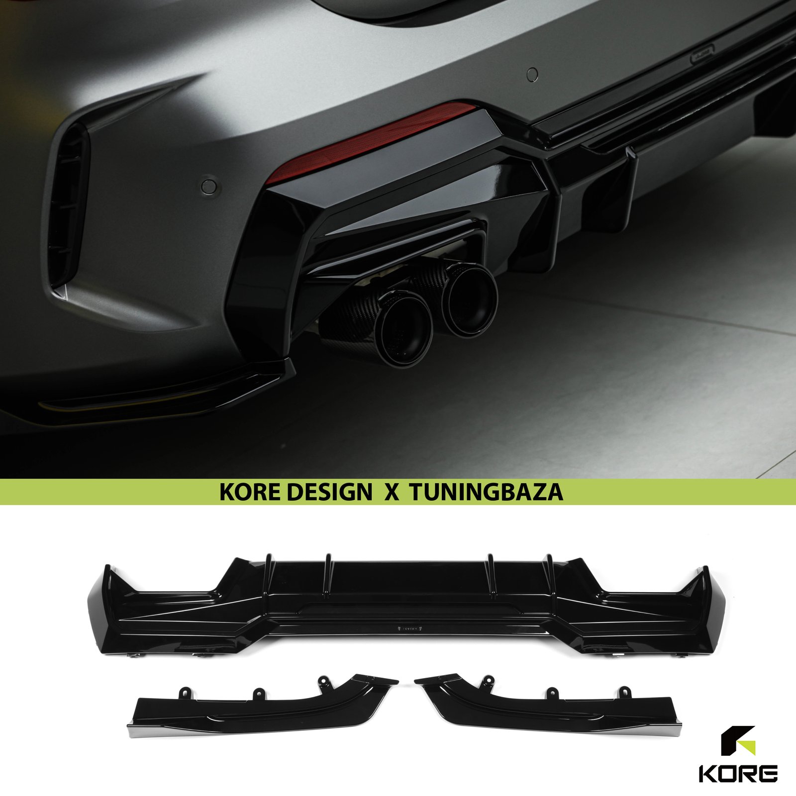 DYFUZOR TYLNY BMW G22 / G23 ABS Czarny Szafir KORE - obrazek 3