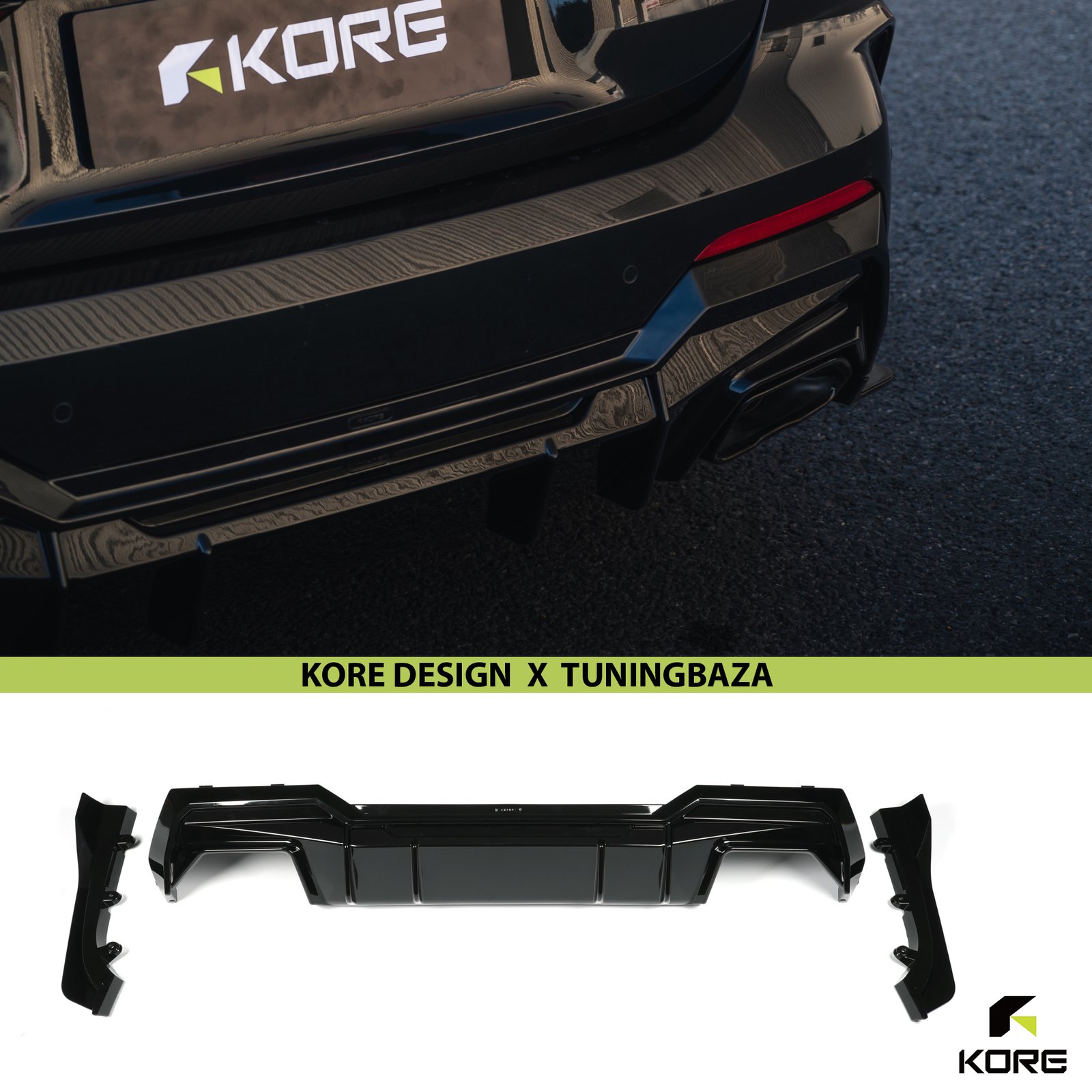 DYFUZOR TYLNY BMW G22 / G23 ABS Czarny Szafir KORE - obrazek 2