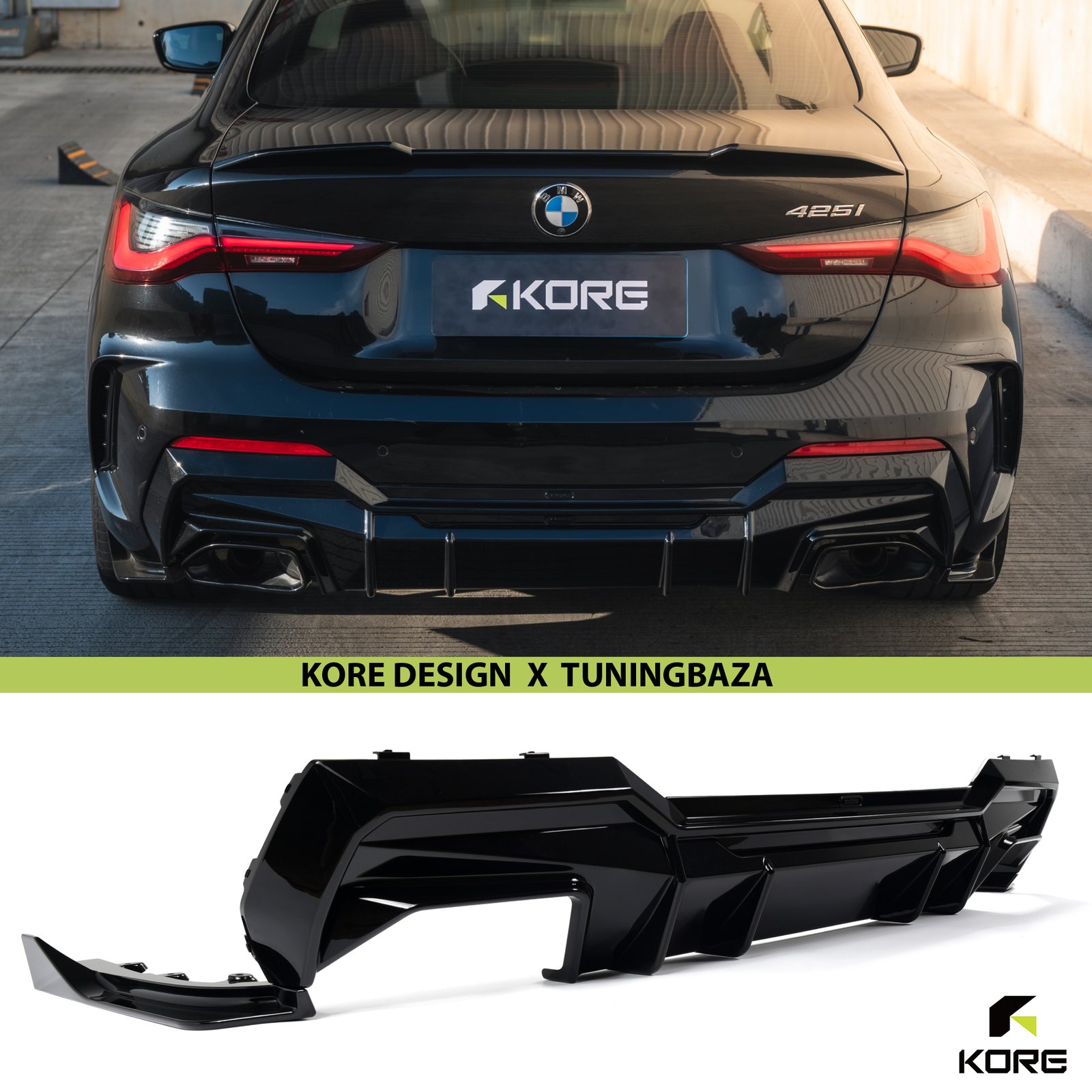 DYFUZOR TYLNY BMW G22 / G23 ABS Czarny Szafir KORE - obrazek 1
