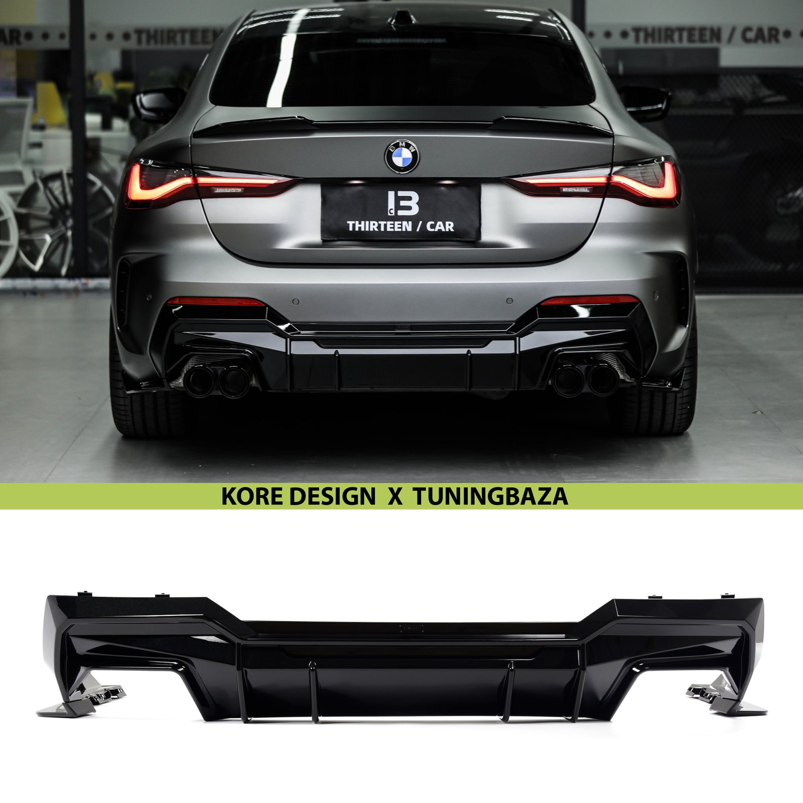DYFUZOR TYLNY BMW G22 / G23 ABS Czarny Szafir KORE - obrazek 5