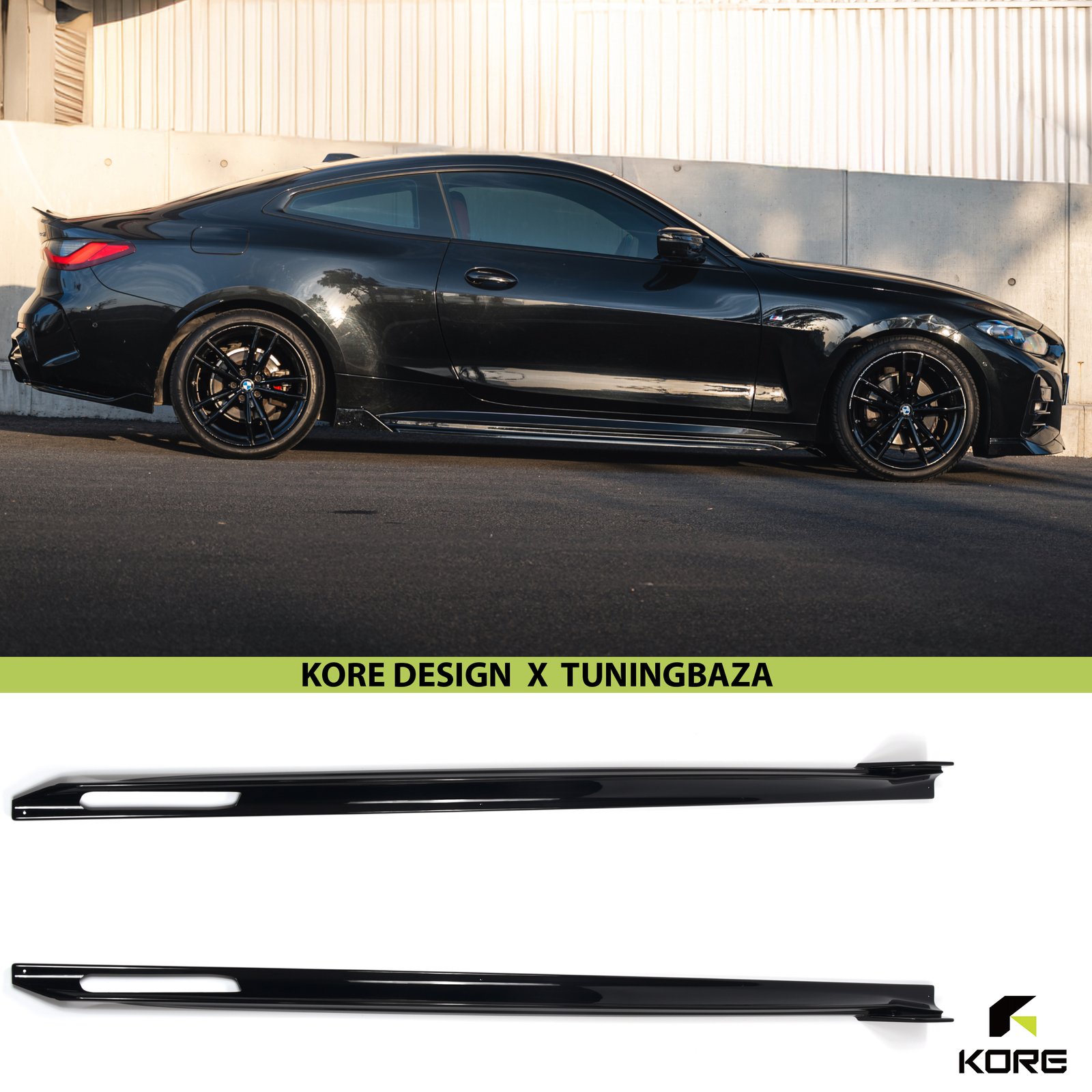 DOKŁADKI LISTWY POD PROGI BMW G22 G23 M-Paket Czarny Szafir KORE - obrazek 3