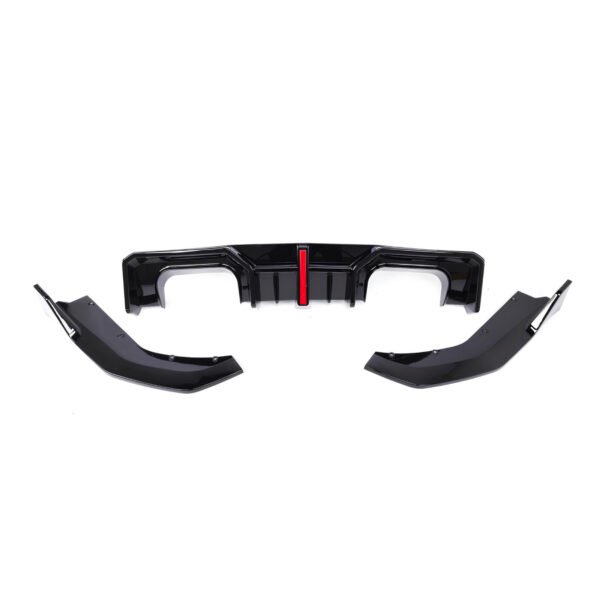 Dyfuzor Tylny BMW G80 M3 AD Style z LED (2021+) Czarny Połysk ABS - obrazek 2