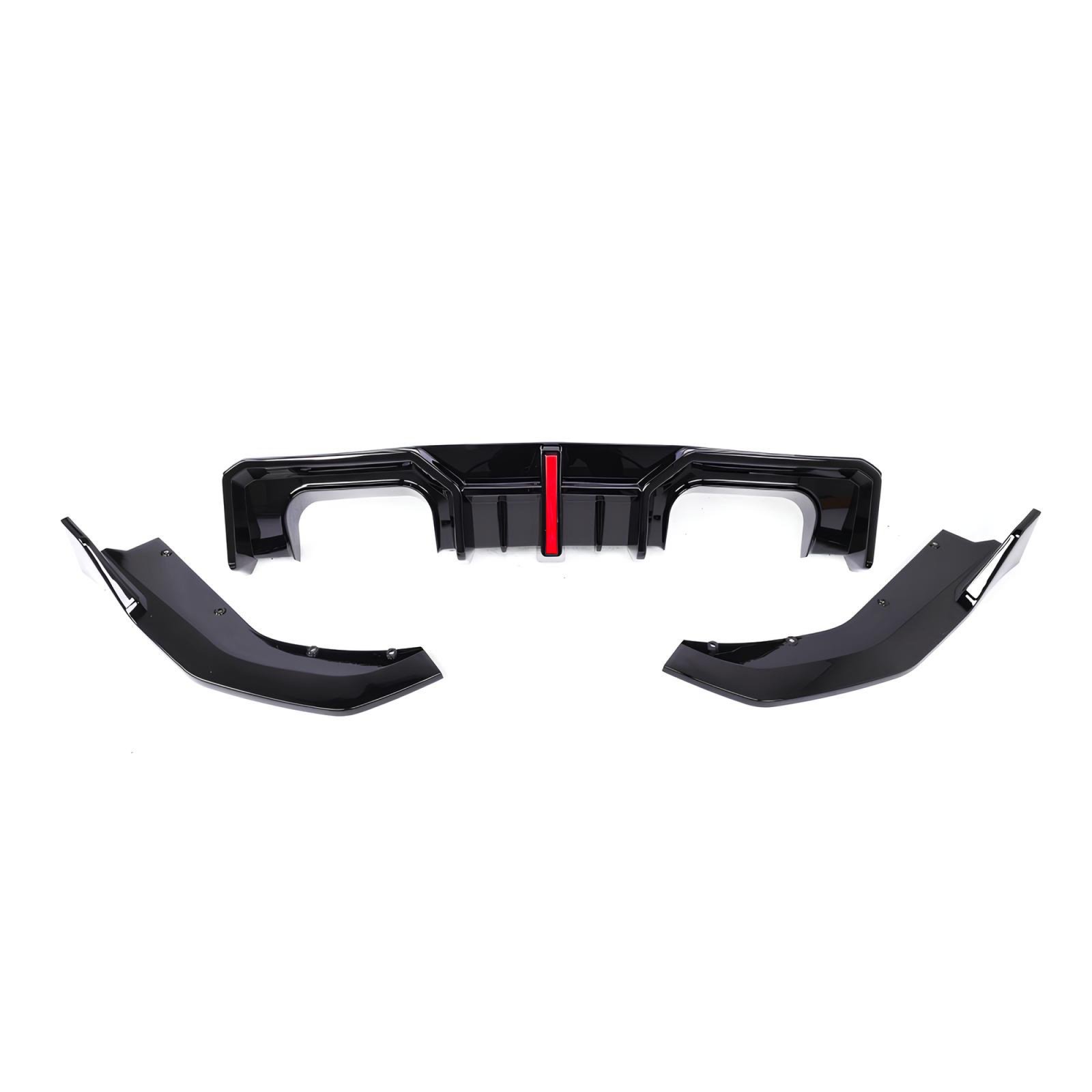 Dyfuzor Tylny BMW G80 M3 AD Style z LED (2021+) Czarny Połysk ABS - obrazek 2