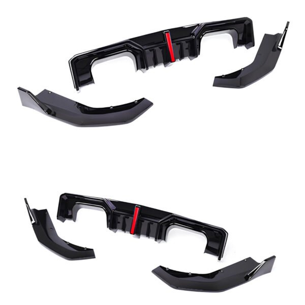 Dyfuzor Tylny BMW G80 M3 AD Style z LED (2021+) Czarny Połysk ABS - obrazek 4