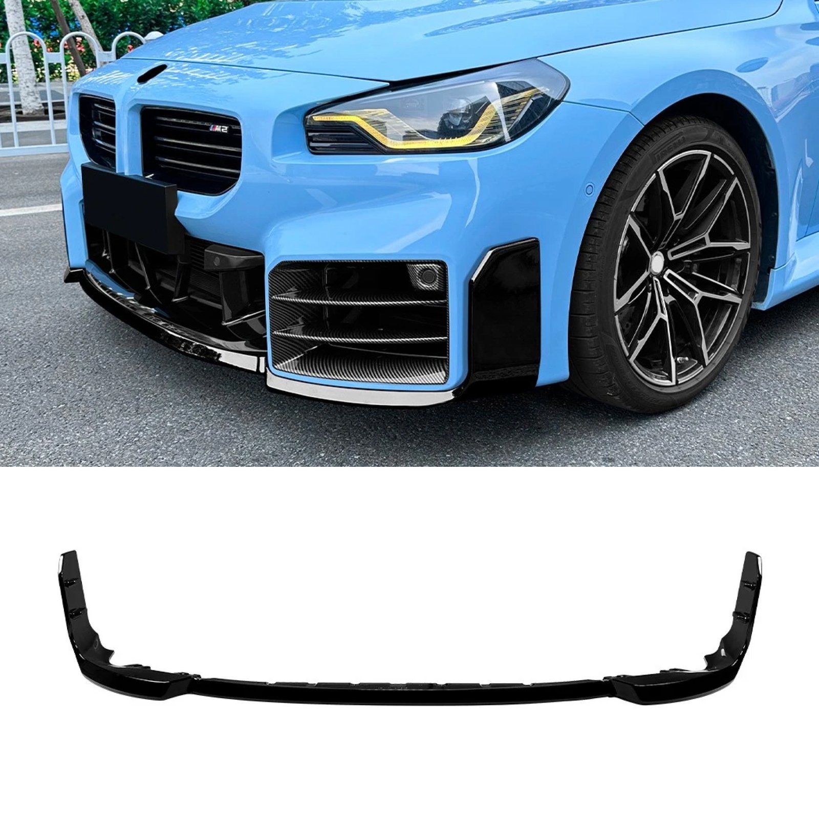 Dokładka Spoiler Splitter Przód BMW M2 G87 MP Type Czarny Połysk (2022+) - obrazek 1