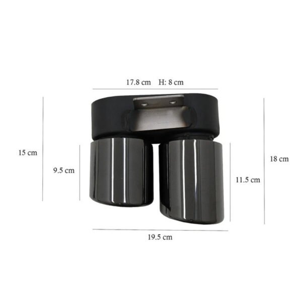 Końcówki Wydechu BMW 5 / 6 F10 F11 F12 F13 F06 M5 M6 Style – Quad – Czarny - obrazek 2