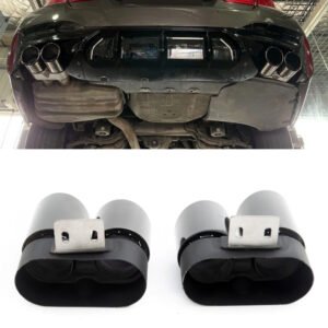 Końcówki Wydechu BMW 5 / 6 F10 F11 F12 F13 F06 M5 M6 Style – Quad – Czarny - obrazek 4