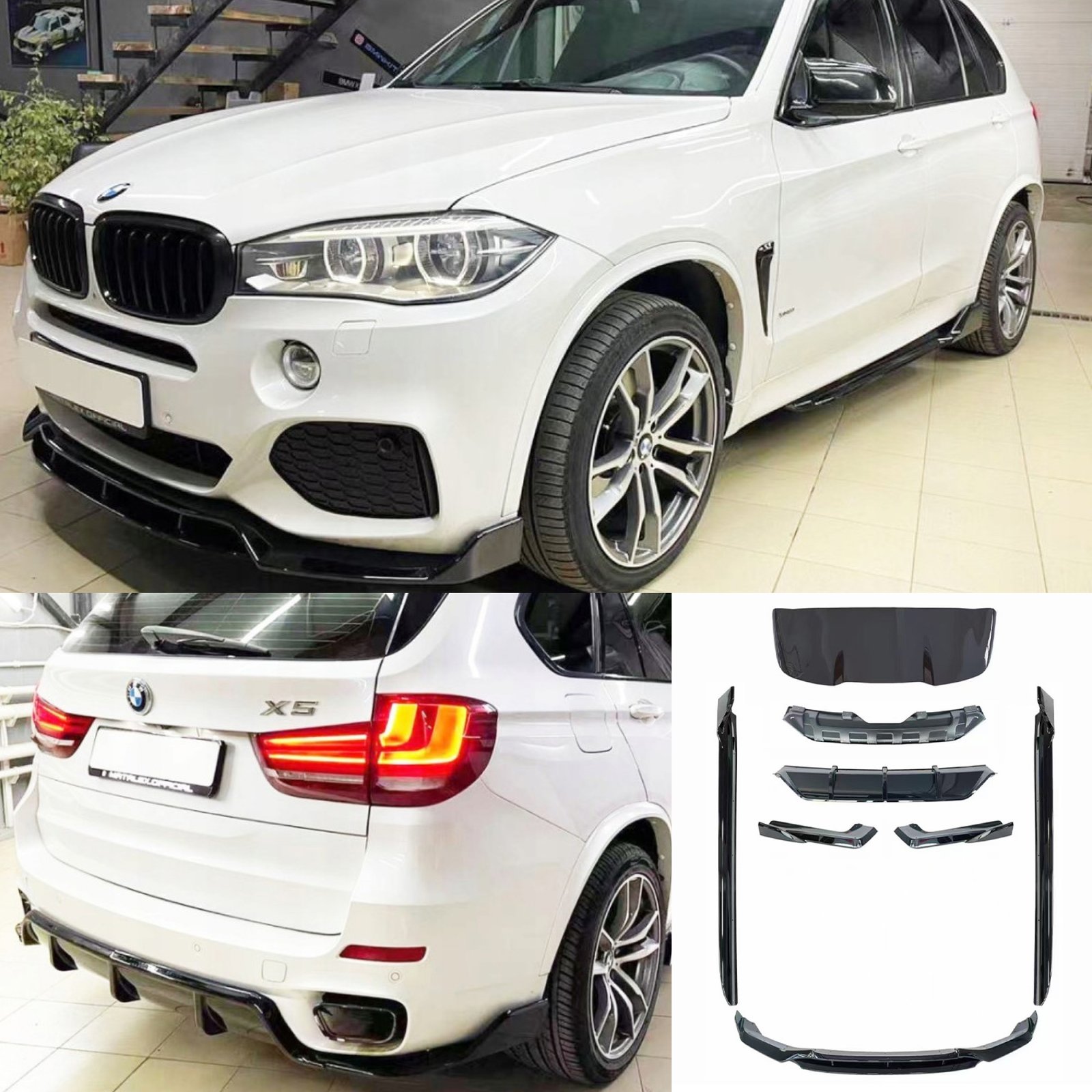Aerokit (Zestaw dokładek) BMW X5 F15 Black Knight Style Czarny Połysk (2013–2018) - obrazek 1