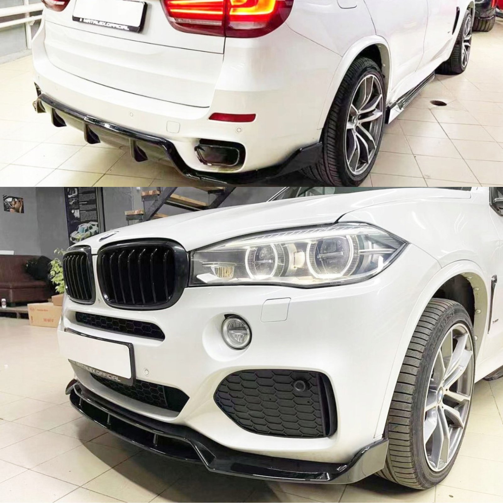 Aerokit (Zestaw dokładek) BMW X5 F15 Black Knight Style Czarny Połysk (2013–2018) - obrazek 8
