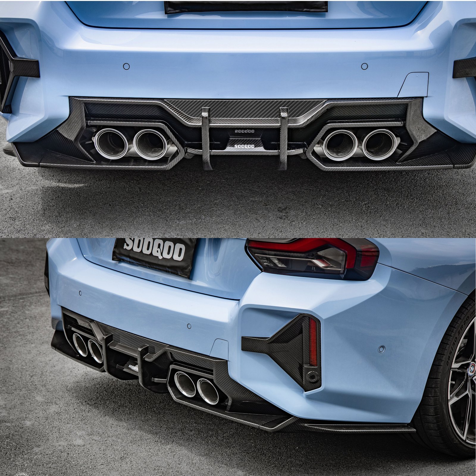 Karbonowy Dyfuzor Spoiler Tył BMW G87 – SQ (SOOQOO) Style, Dry Carbon - obrazek 9